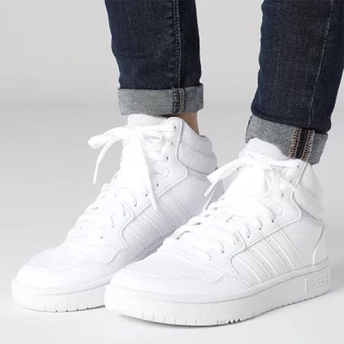 Zapatilla Adidas Casual Dama Hoops 3.0 Mid Blanco