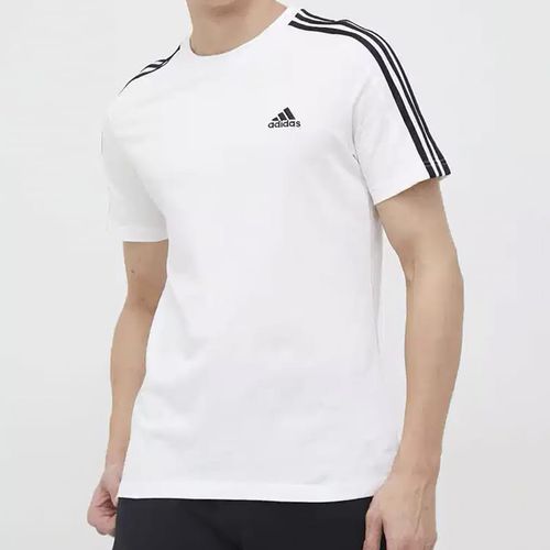 Camiseta Adidas Casual Hombre Essentials 3 Blanco